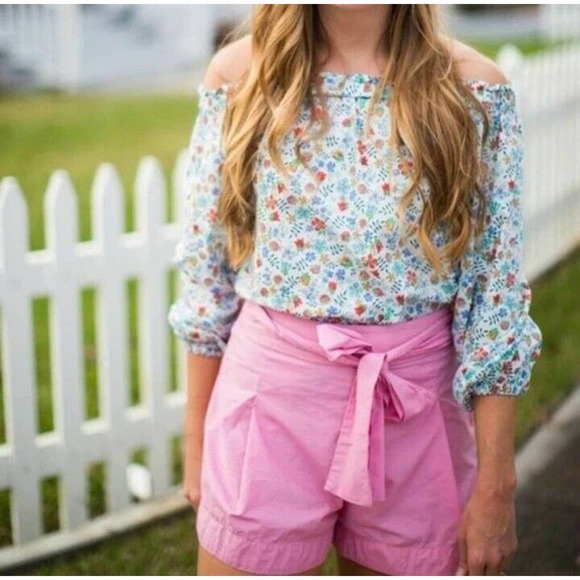 J. Crew Liberty Edenham Floral‎ Print Of The Shoulder Blouse Size 8 - Picture 1 of 9